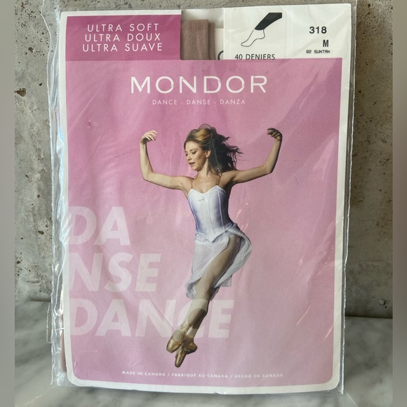NWT Mondor Ultra Soft Dance 318 / Ballet Tights Suntan 82 - Picture 2 of 3